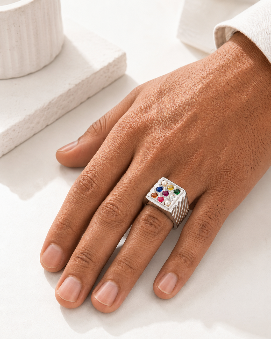 Silver Navaratna Rings