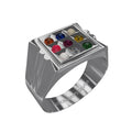 Alookaran Silver 999 Navaratnam Ring - Model 1