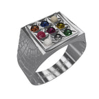 Alookaran Silver 999 Navaratnam Ring - Model 2