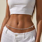Alookaran Silver Camelia Belly Chain for Women - Aster