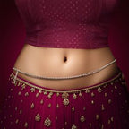 Alookaran Silver Belly Chain for Girls - Carnation