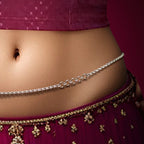 Alookaran Silver Belly Chain for Girls - Carnation