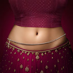 Alookaran Silver Belly Chain for Women - Carnation