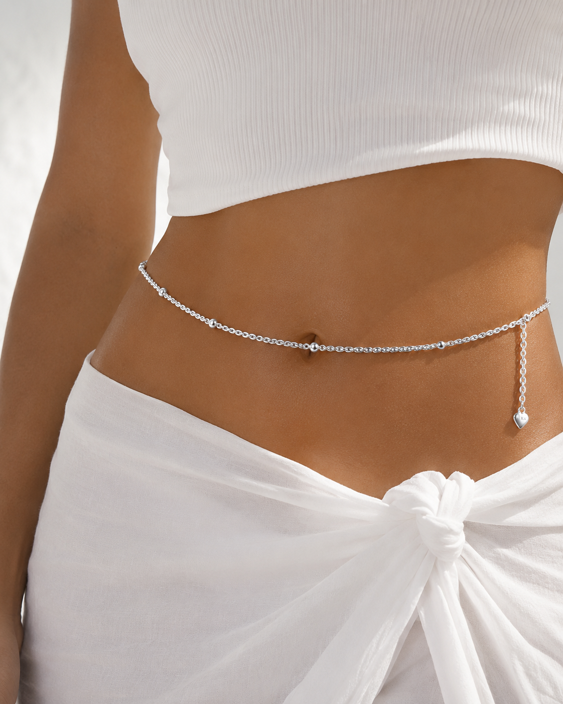 Alookaran Silver Belly Chain for Women - Dhalia