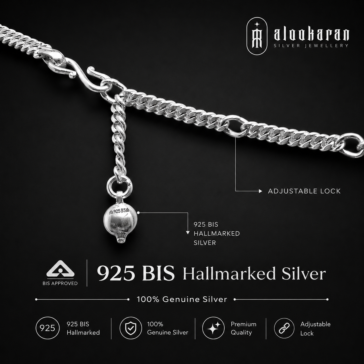Alookaran Silver Belly Chain for Women - Lilly