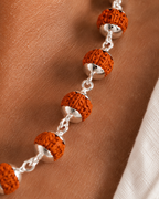 Alookaran Silver Rudraksham Chain - 108 Beads