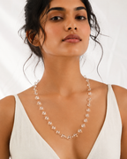 Alookaran Silver Sphadikam/Crystal Quartz Chain for Men/Women