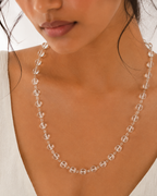 Alookaran Silver Sphadikam/Crystal Quartz Chain for Men/Women