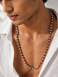 Alookaran Silver Red Sandalwood Chain for Men/Women - 54 Beads