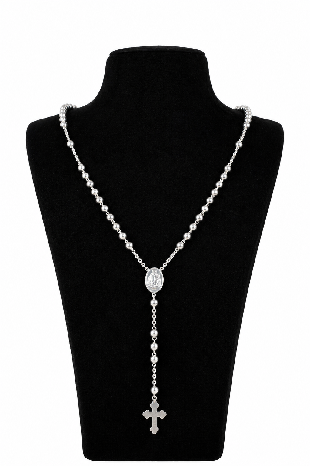 Silver Rosary / Kontha - 26 Inches