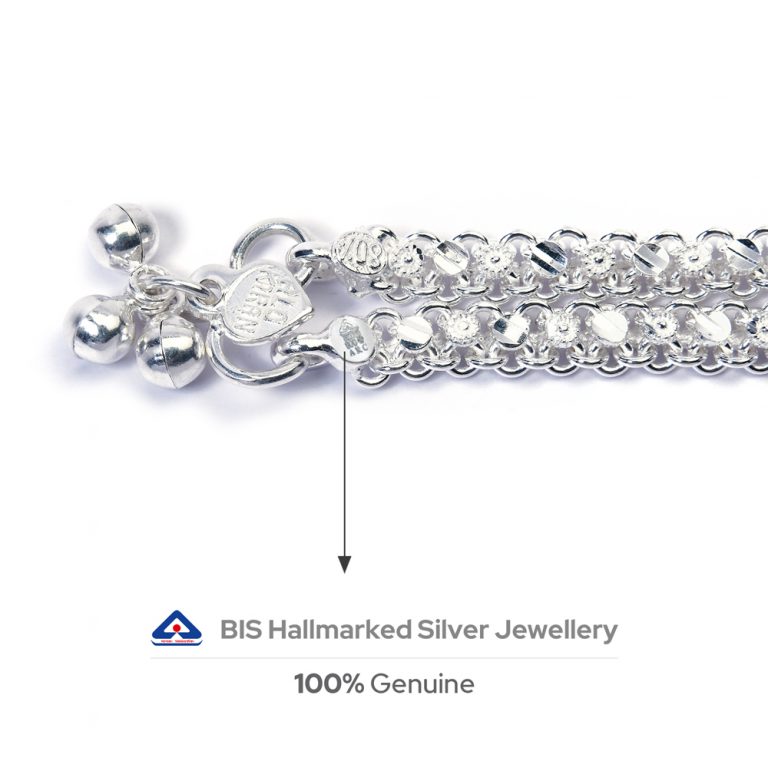 Crystal Beads BIS Hallmarked Silver Anklets