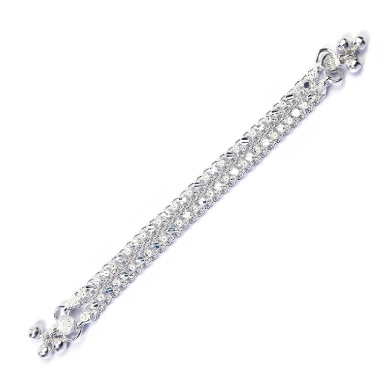 Crystal Beads BIS Hallmarked Silver Anklets