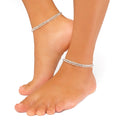 Alookaran Silver Anklets for Women - Cypress