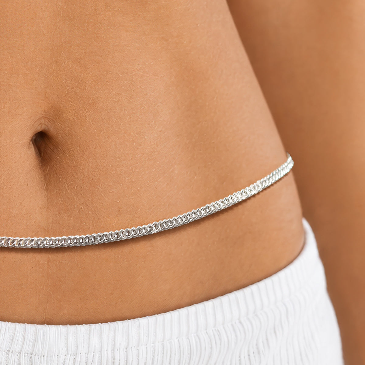 Alookaran Silver Belly Chain for Women - Daffodil