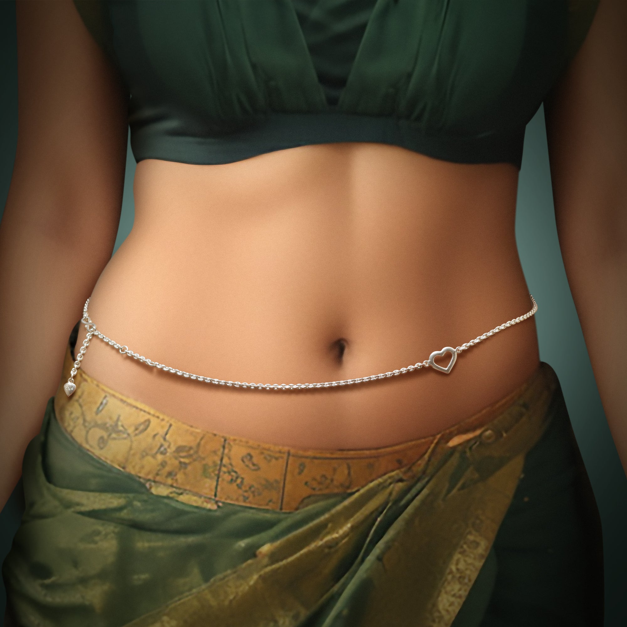 Alookaran Silver Belly Chain for Girls - Flora