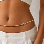 Alookaran Silver Belly Chain for Women - Flora