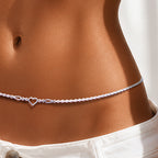 Alookaran Customizable Silver Belly Chain for Women - Orchid