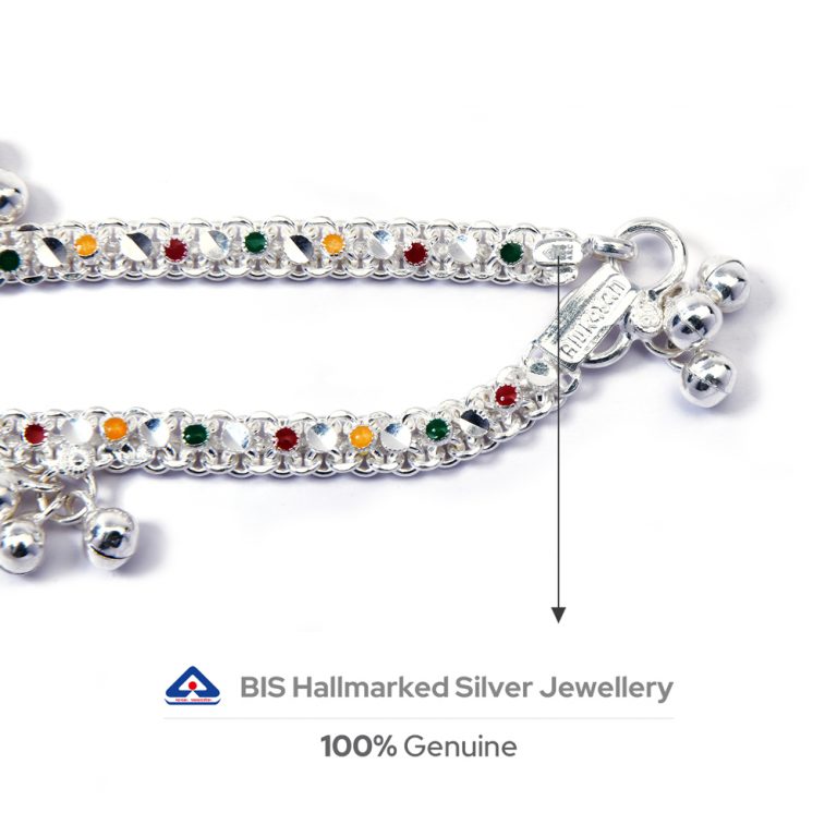 Glitter Me BIS Hallmarked Silver Anklets