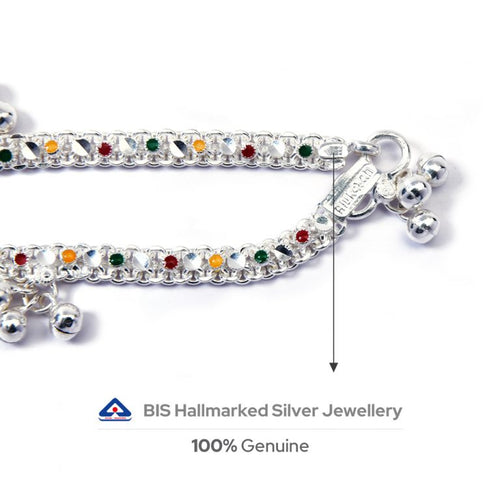 Alookaran Silver Anklets for Women - Glitter Me