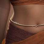 Alookaran Customizable Silver Belly Chain for Women - Orchid