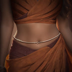 Alookaran Customizable Silver Belly Chain for Women - Orchid