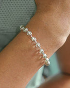 Alookaran Silver Sphadikam Single Layer Bracelet