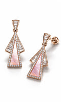 Rose Gold Plated Sterling Silver Pink Mother of Pearl Drop Earrings