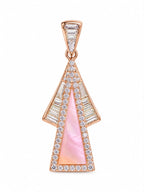 Rose Gold Plated Sterling Silver Pink Mother of Pearl Drop Earrings