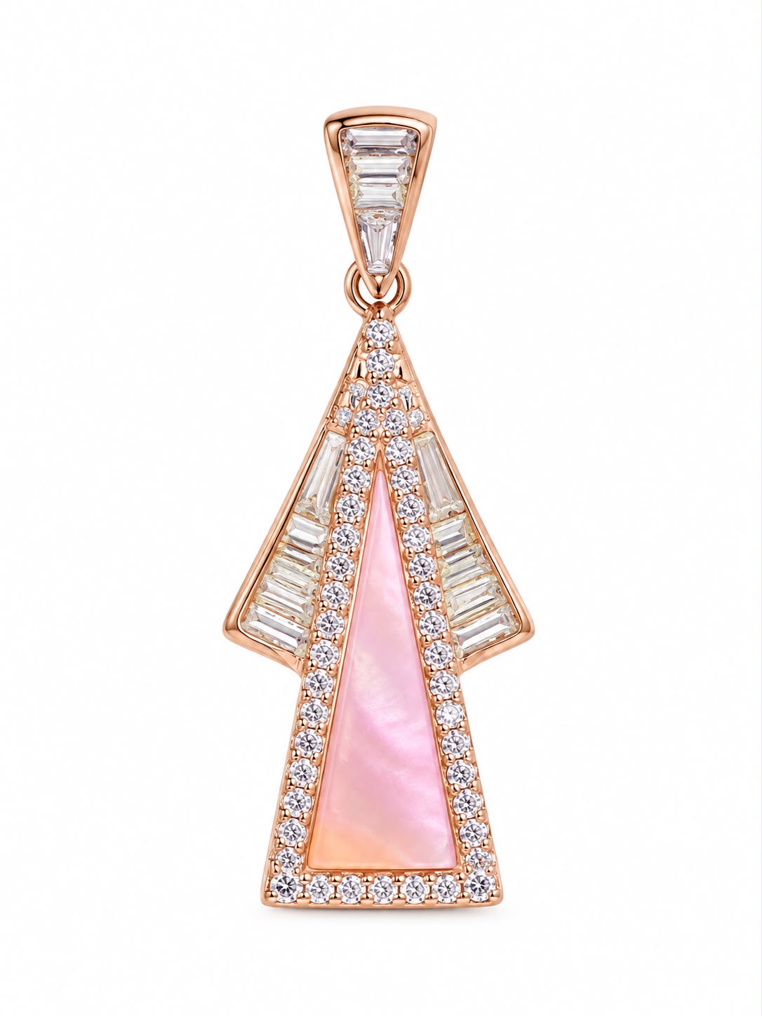 Rose Gold Plated Sterling Silver Pink Mother of Pearl Drop Earrings