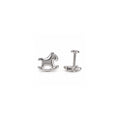 Rocking Horse 925 Sterling Silver  Stud Earrings – Cute Minimalist Design