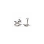 Rocking Horse 925 Sterling Silver  Stud Earrings – Cute Minimalist Design