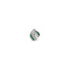 Green and White 925 Sterling Silver Leaf Stud Earrings
