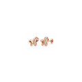 Elegant 925 Silver Rose Gold Butterfly Studs with Sparkling Stones