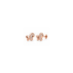 Elegant 925 Silver Rose Gold Butterfly Studs with Sparkling Stones