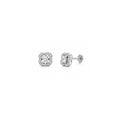 925 Sterling Silver Halo Stud Earrings with Oval-Cut Centre Stone