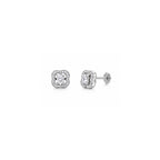 925 Sterling Silver Halo Stud Earrings with Oval-Cut Centre Stone