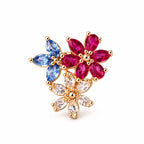 Multicolor Floral Stone Drop Stud Earrings