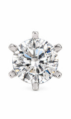 925 Sterling Silver Solitaire Stud Earrings – Round Clear Stone Classic Design