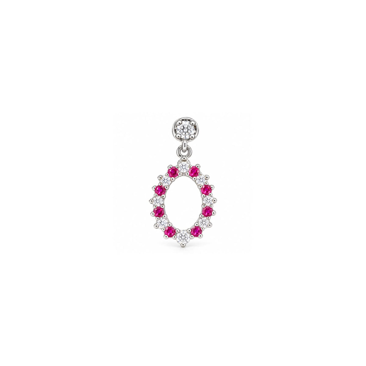 Pink Stone Dangle 925 Sterling Silver Earrings – Elegant Oval Halo Design
