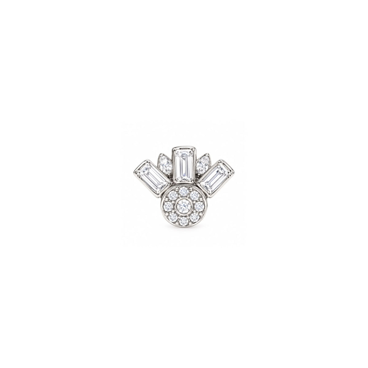 925 Sterling Silver Geometric Stud Earrings – Elegant Crystal Baguette Design