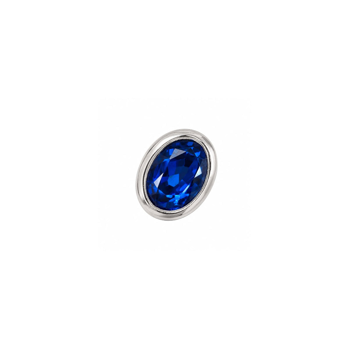 925 Sterling Silver Blue Oval Stud Earrings for Women