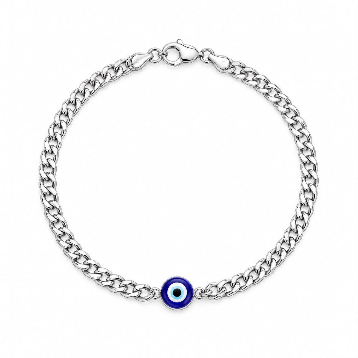 925 Silver Evil Eye Chain Bracelet