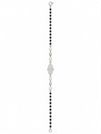 925 Silver Black Bead & Pearl Bracelet