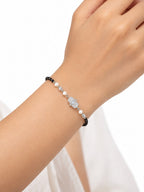 925 Silver Black Bead & Pearl Bracelet