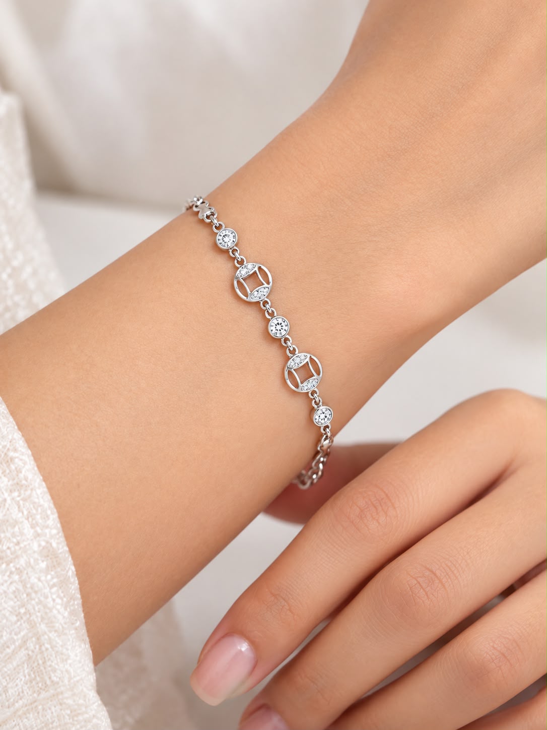 925 Sterling Silver Designer Link Bracelet