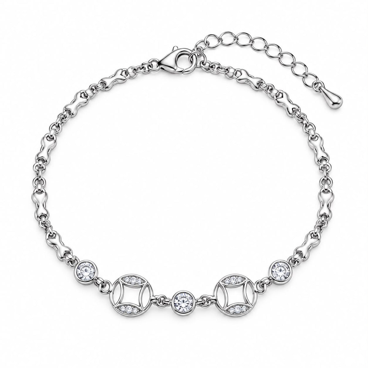 925 Sterling Silver Designer Link Bracelet