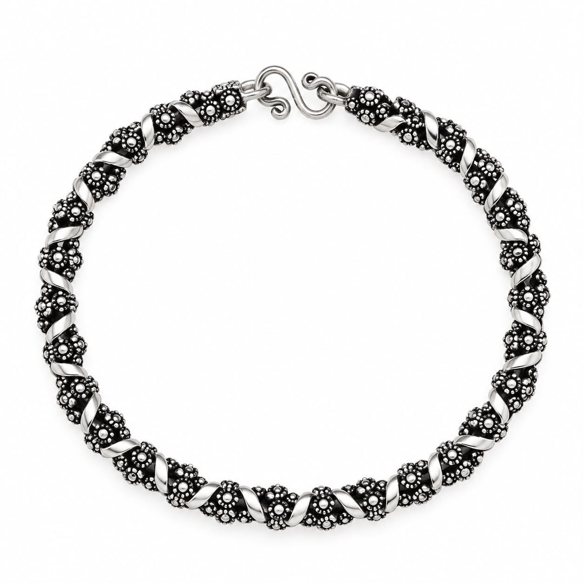 925 Silver Antique Floral Bracelet
