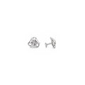 Elegant 925 Sterling Silver Abstract Floral Stud Earrings – Modern Minimalist Design
