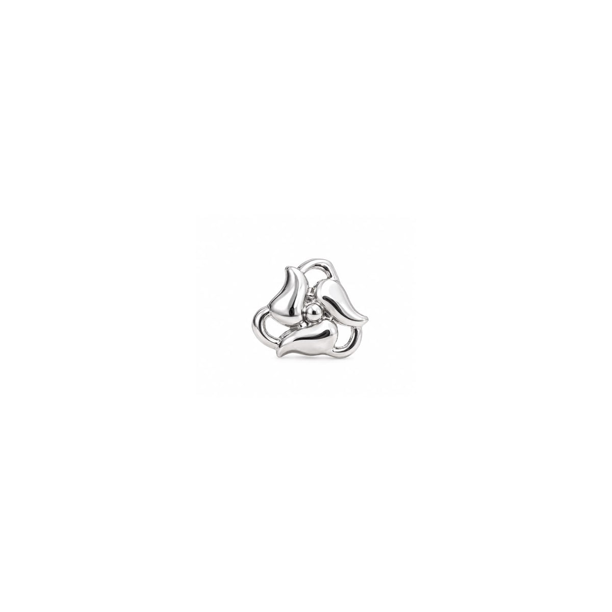 Elegant 925 Sterling Silver Abstract Floral Stud Earrings – Modern Minimalist Design