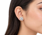 Elegant 925 Sterling Silver Abstract Floral Stud Earrings – Modern Minimalist Design